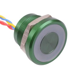 PBARZAF3000G0G Green LED 12V Momentary NO 22mm Piezo Switch Prewired IP68 PBARZAF3000G0G Green LED 12V Momentary NO 22mm Piezo Switch Prewired IP68