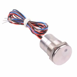 Red Dot LED On-Off 19mm Metal Latching Piezo Switch SPST Red Dot LED On-Off 19mm Metal Latching Piezo Switch SPST