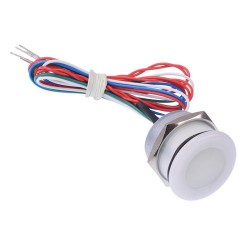 RGB 22mm Momentary Plastic Piezo Switch 12V IP68