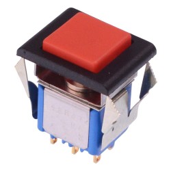 Red Button On-(On) Momentary Panel Mount Push Button Switch DPDT 0.1A 30VDC 18845CD  Red Button On-(On) Momentary Panel Mount Push Button Switch DPDT 0.1A 30VDC 18845CD