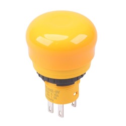 Yellow Unibody 16mm Emergency Stop Switch 30mm Mushroom 2NC AB6E-3BV02PTY 