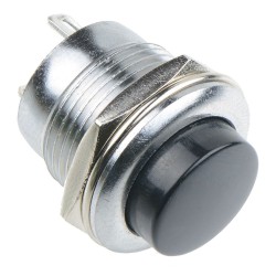 Black Off-(On) Metal Low Profile 16mm Round Momentary Push Button Switch 3A SPST Black Off-(On) Metal Low Profile 16mm Round Momentary Push Button Switch 3A SPST
