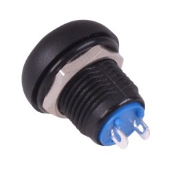 Black Off-(On) Momentary 12mm Waterproof Push Button Switch IP65 SPST Black Off-(On) Momentary 12mm Waterproof Push Button Switch IP65 SPST