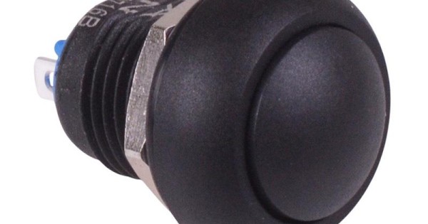 Black On-Off Latching Waterproof Push Button Switch IP65