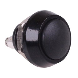 Black Round Off-(On) Momentary 12mm Metal Push Button Switch Screw IP65 SPST Black Round Off-(On) Momentary 12mm Metal Push Button Switch Screw IP65 SPST