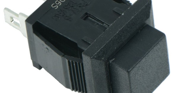 Black Square Momentary On-(Off) Push to Break Switch 1A SPST