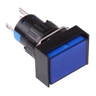Blue Rectangle Momentary 16mm Push Button Switch NO/NC 230V Blue Rectangle Momentary 16mm Push Button Switch NO/NC 230V
