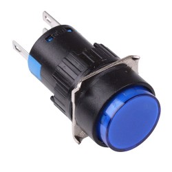 Blue Round Latching 16mm Push Button Switch NO/NC 12V Blue Round Latching 16mm Push Button Switch NO/NC 12V