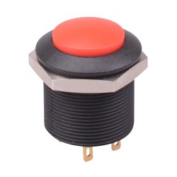 Red Off-(On) Momentary Push Button Switch Round Actuator 24.2mm DPST FPAR3B1462X0X 