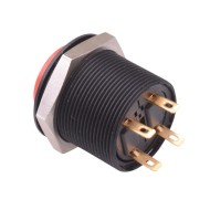 Red Off-(On) Momentary Push Button Switch Round Actuator 24.2mm DPST FPAR3B1462X0X  Red Off-(On) Momentary Push Button Switch Round Actuator 24.2mm DPST FPAR3B1462X0X