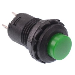 Green Round 12mm Latching On-Off Switch SPST