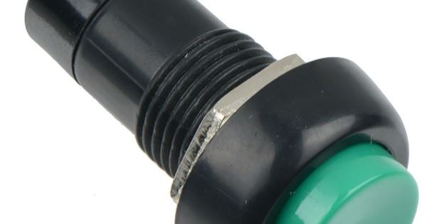 Green On-Off Latching Round Push Button Switch 12mm SPST