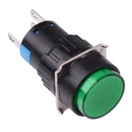 Green Round Momentary 16mm Push Button Switch NO/NC 230V Green Round Momentary 16mm Push Button Switch NO/NC 230V