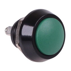 Green Round Off-(On) Momentary 12mm Metal Push Button Switch Screw IP65 SPST