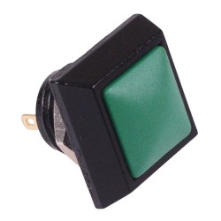 Green Square Off-(On) Momentary 12mm Metal Push Button Switch IP65 SPST