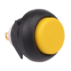 Yellow Momentary Snap-In 12mm Push Button Switch SPST IP67 IBP3SAD500 