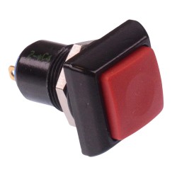 Red Square Latching 12mm Push Button Switch SPST IP67 IPC1SAD6 