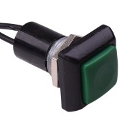 Green Square Momentary NO 12mm Push Button Switch Prewired SPST IP67 IPC3FAD3  Green Square Momentary NO 12mm Push Button Switch Prewired SPST IP67 IPC3FAD3