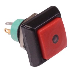 Green LED Red Square Momentary 12mm Push Button Switch SPST IP67 IPC3SAD6L0G 