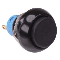 Black Momentary 12mm Push Button Switch Flat Actuator SPST IP67 IPP3SAD2  Black Momentary 12mm Push Button Switch Flat Actuator SPST IP67 IPP3SAD2