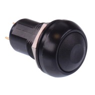 Black Round Latching 12mm Push Button Switch SPST IP67 IPR1PAD2  Black Round Latching 12mm Push Button Switch SPST IP67 IPR1PAD2