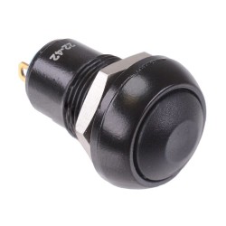 Black Latching 12mm Push Button Switch SPST IP67 IPR1SAD2  Black Latching 12mm Push Button Switch SPST IP67 IPR1SAD2