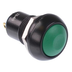 Green Latching 12mm Push Button Switch SPST IP67 IPR1SAD3 