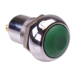 Green Chrome Round Latching 12mm Push Button Switch SPST IP67 IPR1SAD3101 Green Chrome Round Latching 12mm Push Button Switch SPST IP67 IPR1SAD3101