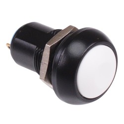 White Latching 12mm Push Button Switch SPST IP67 IPR1SAD7/1 