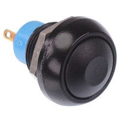 Black Momentary 12mm Push Button Switch SPST IP67 IPR3SAD2  Black Momentary 12mm Push Button Switch SPST IP67 IPR3SAD2
