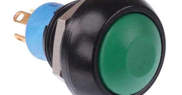 Green Momentary 12mm Push Button Switch SPDT IP67 IPR5SAD3