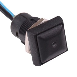 Red LED Black Button Square 16mm Momentary NO Push Button Switch Prewired IP67 IRC3F422L0S 