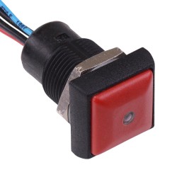 Red LED Red Button Square 16mm Momentary NO Push Button Switch Prewired IP67 IRC3F462L0S 