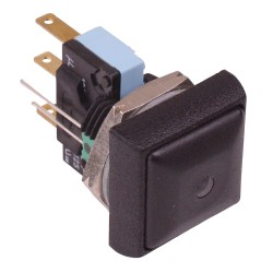 Green LED Black Button Square 16mm Momentary Push Button Switch SPDT 5A IP67 IRC7Z222L0G 