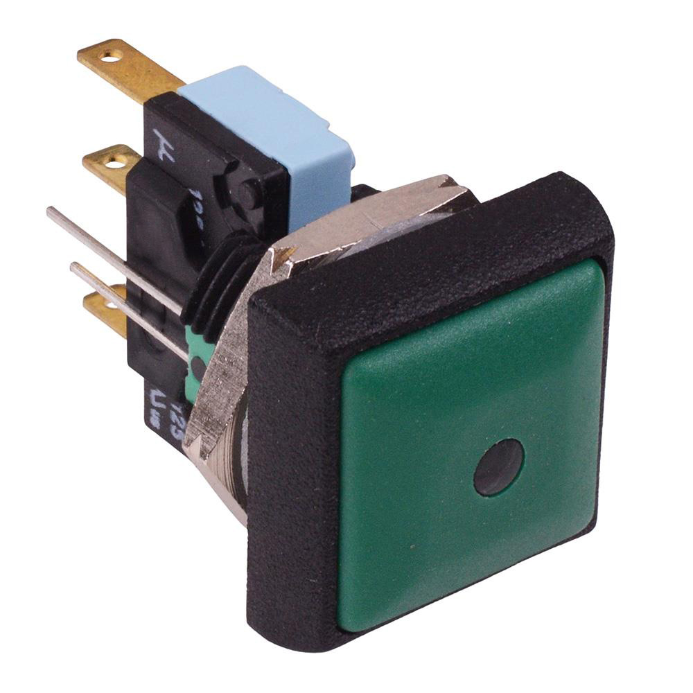 Green Button Square 16mm Momentary Push Button Switch SPDT