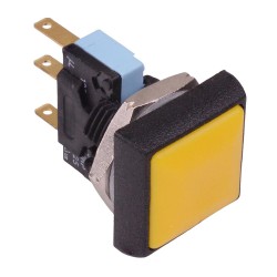 Yellow Square 16mm Momentary Push Button Switch SPDT 5A IP67 IRC7Z252 