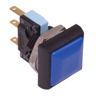 Dark Blue Square 16mm Momentary Push Button Switch SPDT 5A IP67 IRC7Z2B2  Dark Blue Square 16mm Momentary Push Button Switch SPDT 5A IP67 IRC7Z2B2