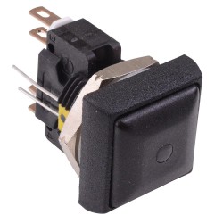 Yellow LED Black Button Square 16mm Momentary Push Button Switch DPDT 5A IP67 IRC8Z222L0Y 