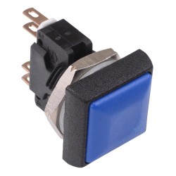 Dark Blue Square 16mm Momentary Push Button Switch DPDT 5A IP67 IRC8Z2B2 