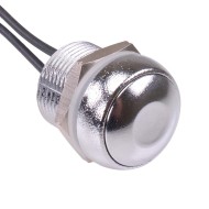 Chrome Round 16mm Momentary Push Button Switch Prewired IP67 IRR3F488  Chrome Round 16mm Momentary Push Button Switch Prewired IP67 IRR3F488