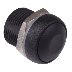 Black Momentary 16mm Push Button Switch SPST IP67 IRR3S422  Black Momentary 16mm Push Button Switch SPST IP67 IRR3S422