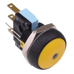 Yellow LED Yellow Button Round 16mm Momentary Push Button Switch SPDT 5A IP67 IRR7Z252L0Y 