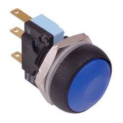 Dark Blue Round 16mm Momentary Push Button Switch SPDT 5A IP67 IRR7Z2B2 