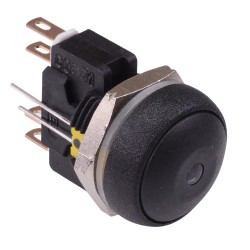 Yellow LED Black Button Round 16mm Momentary Push Button Switch DPDT 5A IP67 IRR8Z222L0Y 