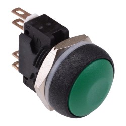 Green Round 16mm Momentary Push Button Switch DPDT 5A IP67 IRR8Z232 