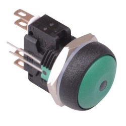 Green LED Round 16mm Momentary NO/NC Push Button Switch DPDT 5A IP67 IRR8Z232L0G 