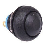 Black Momentary 12mm Push Button SPST IP67 ISR3SAD200  Black Momentary 12mm Push Button SPST IP67 ISR3SAD200