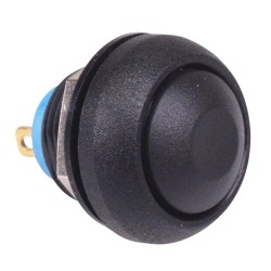 Black Momentary 12mm Push Button SPST IP67 ISR3SAD200  Black Momentary 12mm Push Button SPST IP67 ISR3SAD200