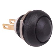 Black Momentary 12mm Push Button SPST IP67 ISR3Z1AD200 