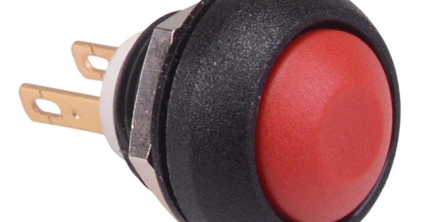 Peripheral Button Red Momentary 12mm Push Button SPST IP67 ISR3Z1AD600